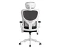 Q-connect Silla Ergonómica Pal ermo Alt Max 1300 Anc 610 Prof 600 Ruedas Premium Malla Base Nylon Reposacabezas Soporte Lumbar Color Blanco Negro