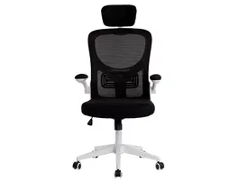 Q-connect Silla Ergonómica Pal ermo Alt Max 1300 Anc 610 Prof 600 Ruedas Premium Malla Base Nylon Reposacabezas Soporte Lumbar Color Blanco Negro