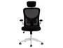 Q-connect Silla Ergonómica Pal ermo Alt Max 1300 Anc 610 Prof 600 Ruedas Premium Malla Base Nylon Reposacabezas Soporte Lumbar Color Blanco Negro