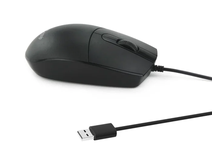 Equip 245117 Ratón Óptico USB A Oficina, Ambidiestro, 1200 DPI, Cable 1.5 m, Negro, Compatible con Windows, Mac, ChromeOS, para Zurdos y Diestros