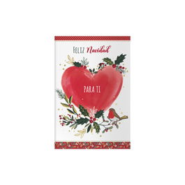 Dohe 70019 Pack 6 Tarjetas de Felicitación Navideña - Modelo Corazón - 11,5 x 17 cm
