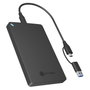 ICY BOX IB-201T-CU31 Caja Externa para SSD/HDD SATA 2.5" USB-C 3.1 Gen 1 de 6 Gbit/s, Aluminio y ABS, Negro