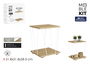 Inde Mesita Auxiliar Madera-Metal White 31.8x31.8x38.5 cm (4 Unidades)