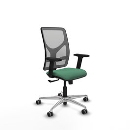 PIQUERAS Y CRESPO Silla de oficina Motilla con Mecanismo Sincro, Verde esmeralda y Gris