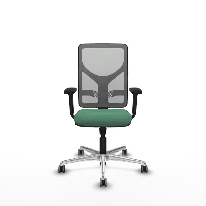 PIQUERAS Y CRESPO Silla de oficina Motilla con Mecanismo Sincro, Verde esmeralda y Gris
