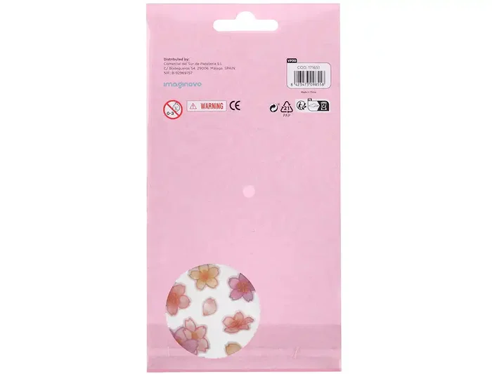 Imaginovo Pegatinas Flores Rosas Papel 190x104 mm Blister Scrapbook Adhesivos Decorativos