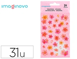 Imaginovo Pegatinas Flores Rosas Papel 190x104 mm Blister Scrapbook Adhesivos Decorativos