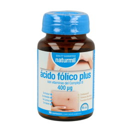 NaturMil Ácido Fólico Plus 400 µg 90 Comprimidos - Contribuye al Crecimiento Tejidos Maternos y Sistema Nervioso