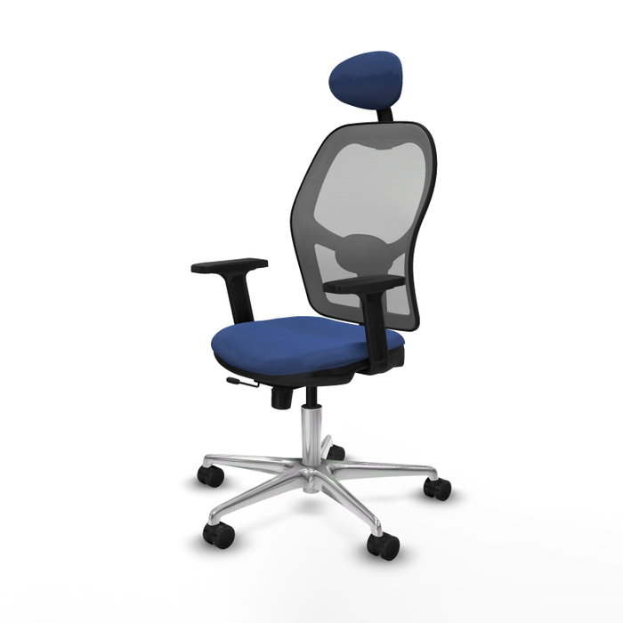 PIQUERAS Y CRESPO Silla de oficina Jorquera con mecanismo Sincro/Traslack Azul marino y Gris PIQUERAS Y CRESPO Silla de oficina Jorquera con mecanismo Sincro/Traslack Azul marino y Gris