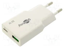 GOOBAY Cargador de Red 20W con USB-A y USB-C PD