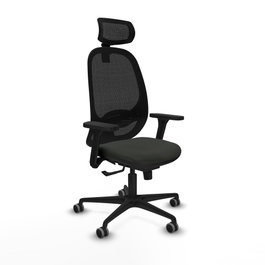 PIQUERAS Y CRESPO Silla de oficina Cilanco con mecanismo Sincro y Brazos 3D, Negro