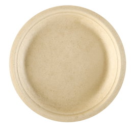 BIOWORKS Plato Bio Arroz RED, Plato Desechable Ecológico de 25 cm, Hecho de Arroz (Pack 36 Unidades)