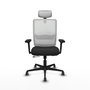 PIQUERAS Y CRESPO Silla de oficina Haches con mecanismo Sincro/Traslack, Negro y Blanco