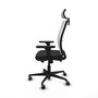 PIQUERAS Y CRESPO Silla de oficina Haches con mecanismo Sincro/Traslack, Negro y Blanco