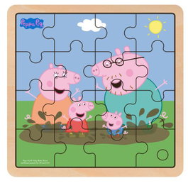 BARBO-TOYS Peppa Pig Barro Puzzle de Madera de 16 piezas