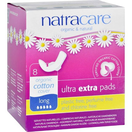 NATRACARE Compresas Extra Largas con Alas Ultra Extra, 8 Unidades