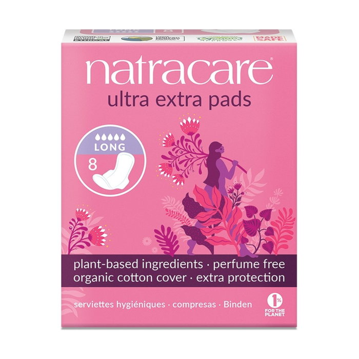 NATRACARE Compresas Ultra Extra Long con alas, 8 unidades NATRACARE Compresas Ultra Extra Long con alas, 8 unidades