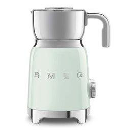 Smeg MFF11PGEU - Calentador y Espumador de Leche Automático 50's Style, Verde, 250 ml, 8 Funciones Frío/Caliente, Acero Inoxidable y Plástico