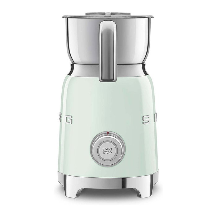 Smeg MFF11PGEU - Calentador y Espumador de Leche Automático 50's Style, Verde, 250 ml, 8 Funciones Frío/Caliente, Acero Inoxidable y Plástico