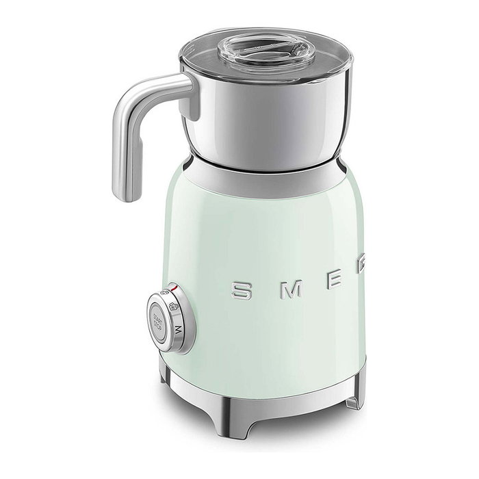 Smeg MFF11PGEU - Calentador y Espumador de Leche Automático 50's Style, Verde, 250 ml, 8 Funciones Frío/Caliente, Acero Inoxidable y Plástico