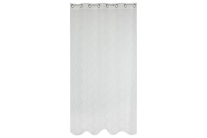 DKD Home Decor Cortina de Poliester con 8 Anillas, Blanco, 140x260 cm