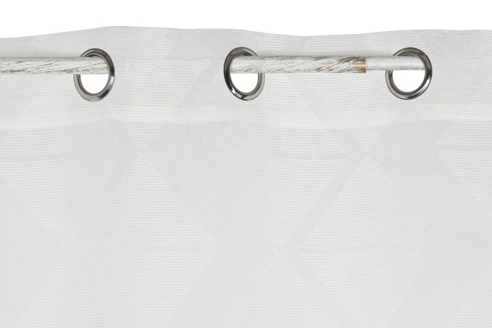 DKD Home Decor Cortina de Poliester con 8 Anillas, Blanco, 140x260 cm