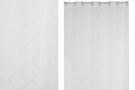 DKD Home Decor Cortina de Poliester con 8 Anillas, Blanco, 140x260 cm