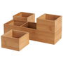 Day Juego de 4 Cajas Almacenar Bambú Apilables 9.5x9.5x6 cm y 9.5x29x6 cm