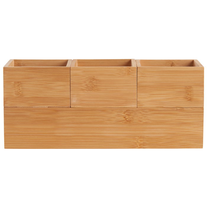 Day Juego de 4 Cajas Almacenar Bambú Apilables 9.5x9.5x6 cm y 9.5x29x6 cm