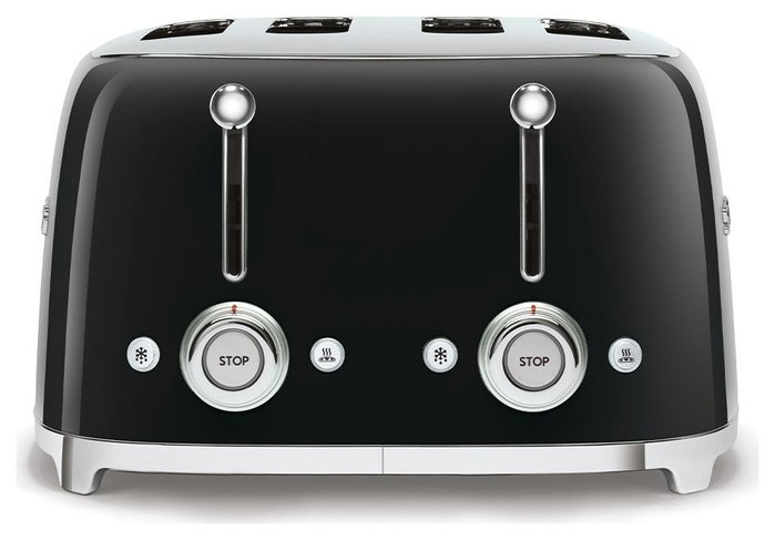 Smeg TSF03BLEU Tostadora Negra de 4 Rebanadas
