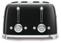 Smeg TSF03BLEU Tostadora Negra de 4 Rebanadas
