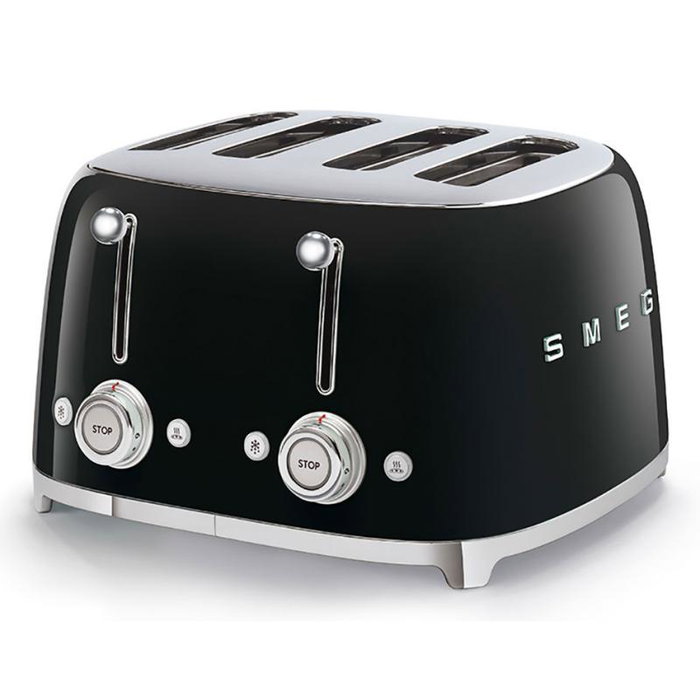 Smeg TSF03BLEU Tostador, Negro, 2 Ranuras, 6 Niveles de Tostado Smeg TSF03BLEU Tostador, Negro, 2 Ranuras, 6 Niveles de Tostado