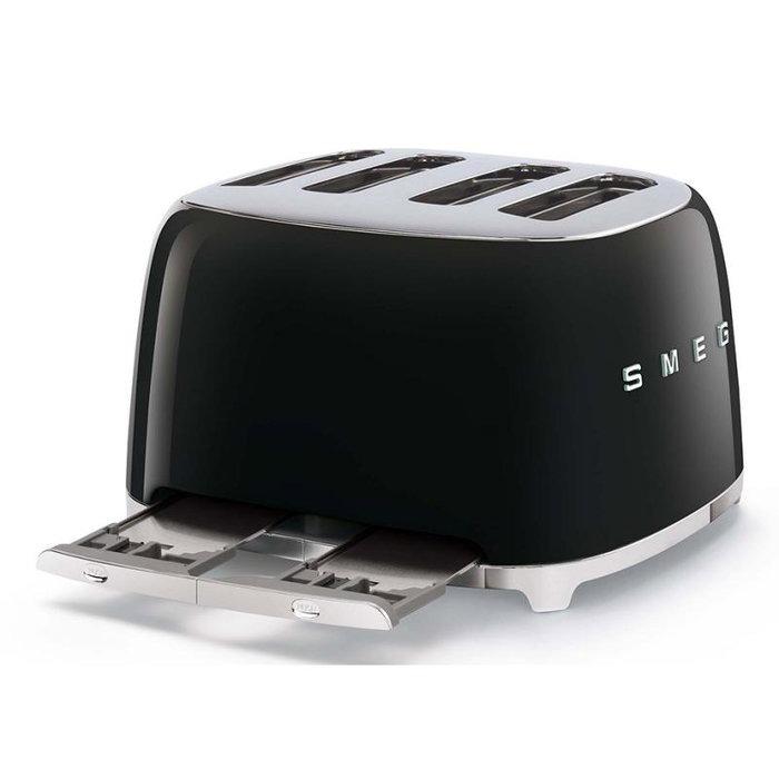 Smeg TSF03BLEU Tostador, Negro, 2 Ranuras, 6 Niveles de Tostado Smeg TSF03BLEU Tostador, Negro, 2 Ranuras, 6 Niveles de Tostado