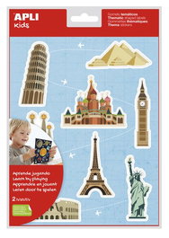 APLI Set de 5 bolsas de 16 gomets de monumentos removibles