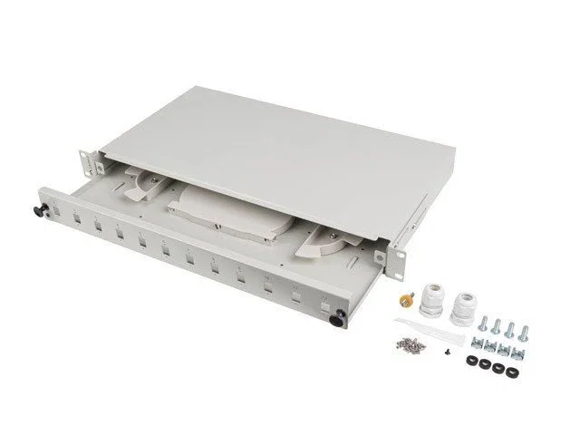 Lanberg FOP1-12SS-LDS Panel de Conexión Tipo-D Fibra Óptica Rack 19" 1U, 12 Puertos SCSX/LCDX, Gris