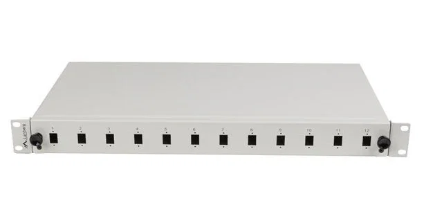 Lanberg FOP1-12SS-LDS Panel de Conexión Tipo-D Fibra Óptica Rack 19" 1U, 12 Puertos SCSX/LCDX, Gris
