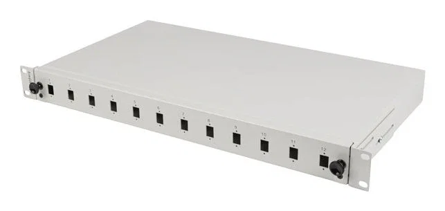 Lanberg FOP1-12SS-LDS Panel de Conexión Tipo-D Fibra Óptica Rack 19" 1U, 12 Puertos SCSX/LCDX, Gris
