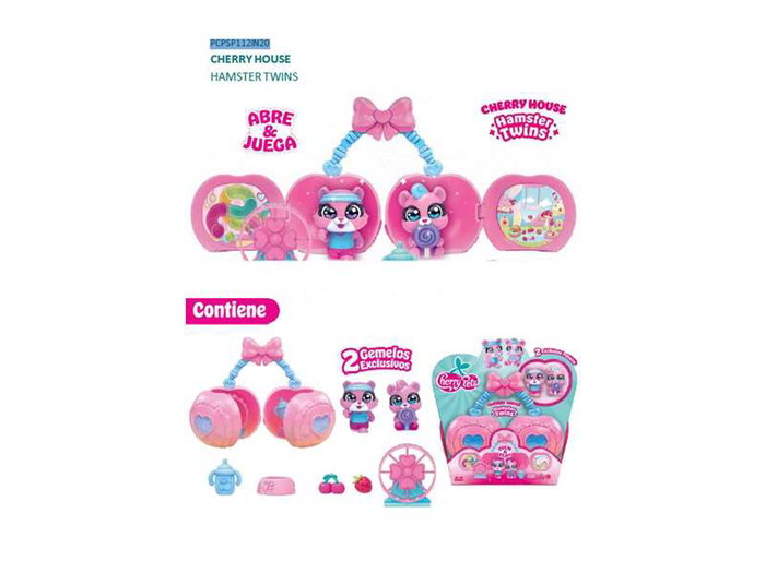 Magic Box Cherry Pets Cherry Houses Hamster Twins Incluye 2 Gemelos Exclusivos 18,9x20,5x6,7 cm