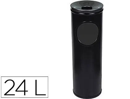 Sie Cenicero papelera 401 redondo negro metalico acero capacidad 24L Ø 21,5x66 cm Sie Cenicero papelera 401 redondo negro metalico acero capacidad 24L Ø 21,5x66 cm