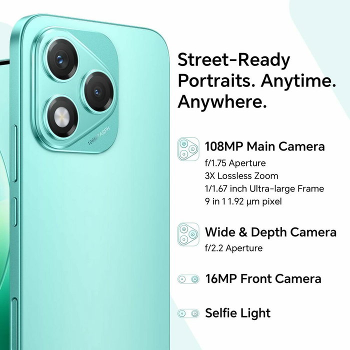 Honor 400 Lite 5G, 8 GB RAM, 256 GB, Gris Velvet Grey