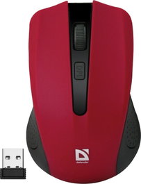 Defender MM-935 Ratón Ergonómico Inalámbrico 2.4GHz Rojo 1600DPI