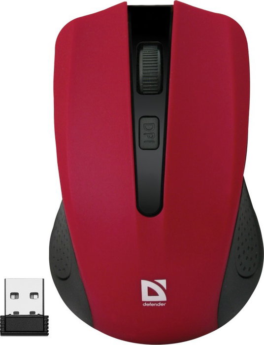 Defender MM-935 Ratón Ergonómico Inalámbrico 2.4GHz Rojo 1600DPI Defender MM-935 Ratón Ergonómico Inalámbrico 2.4GHz Rojo 1600DPI