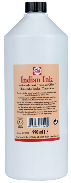 Talens Tinta China Negro 700 Frasco 990 ml Talens Tinta China Negro 700 Frasco 990 ml