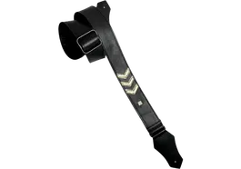 GETM Correa Guitarra Bajo Sergeant Ted Gold Negra Ajustable hasta 165 cm Polipiel Nailon Piel