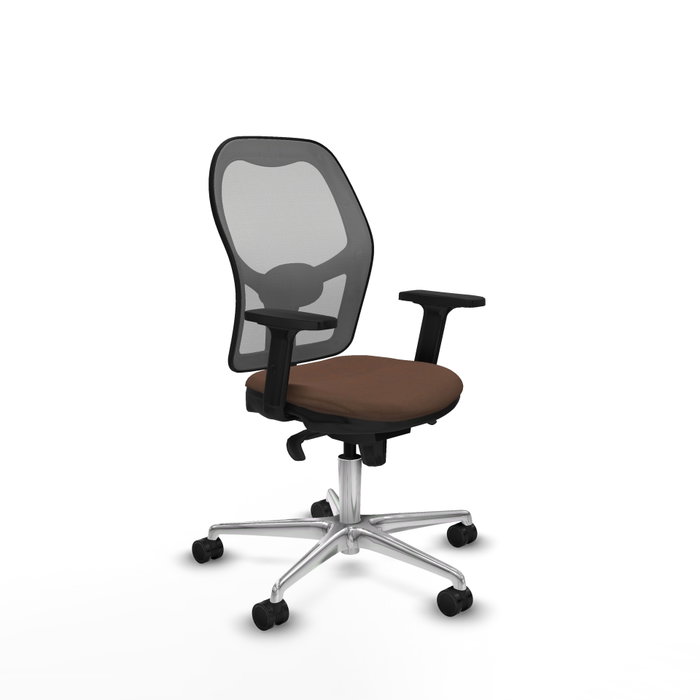 PIQUERAS Y CRESPO Silla de oficina Jorquera con mecanismo Sincro, Tela Marrón y Malla Gris PIQUERAS Y CRESPO Silla de oficina Jorquera con mecanismo Sincro, Tela Marrón y Malla Gris