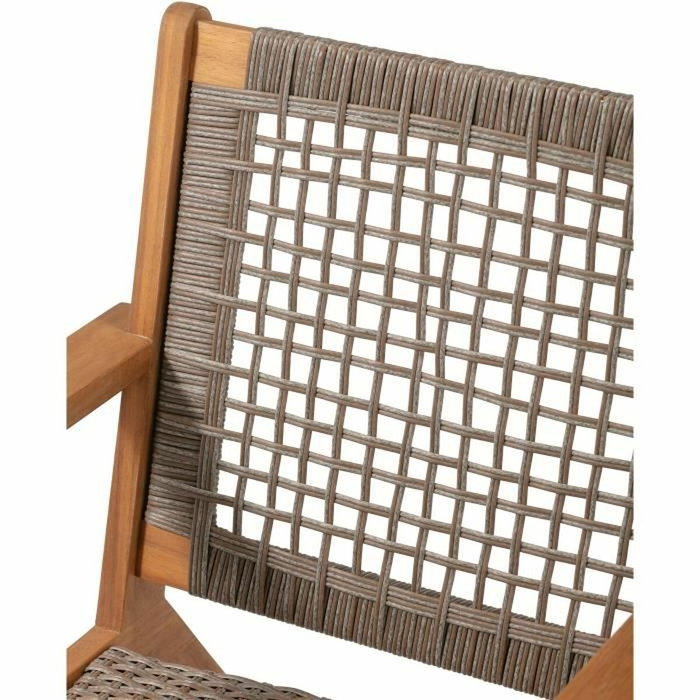 Bora Sillón de jardín bajo en madera de acacia FSC y resina de mimbre