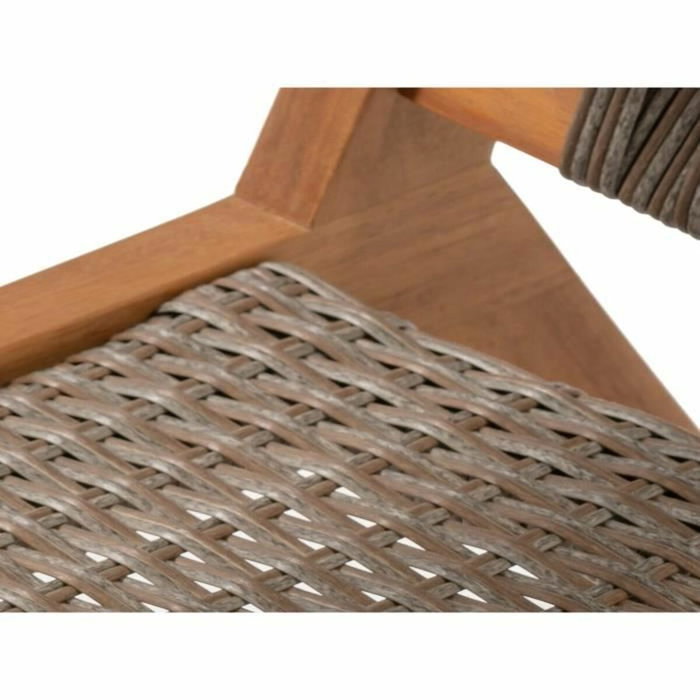 Bora Sillón de jardín bajo en madera de acacia FSC y resina de mimbre