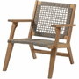 Bora Sillón de jardín bajo en madera de acacia FSC y resina de mimbre
