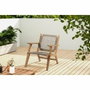 Bora Sillón de jardín bajo en madera de acacia FSC y resina de mimbre