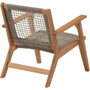 Bora Sillón de jardín bajo en madera de acacia FSC y resina de mimbre